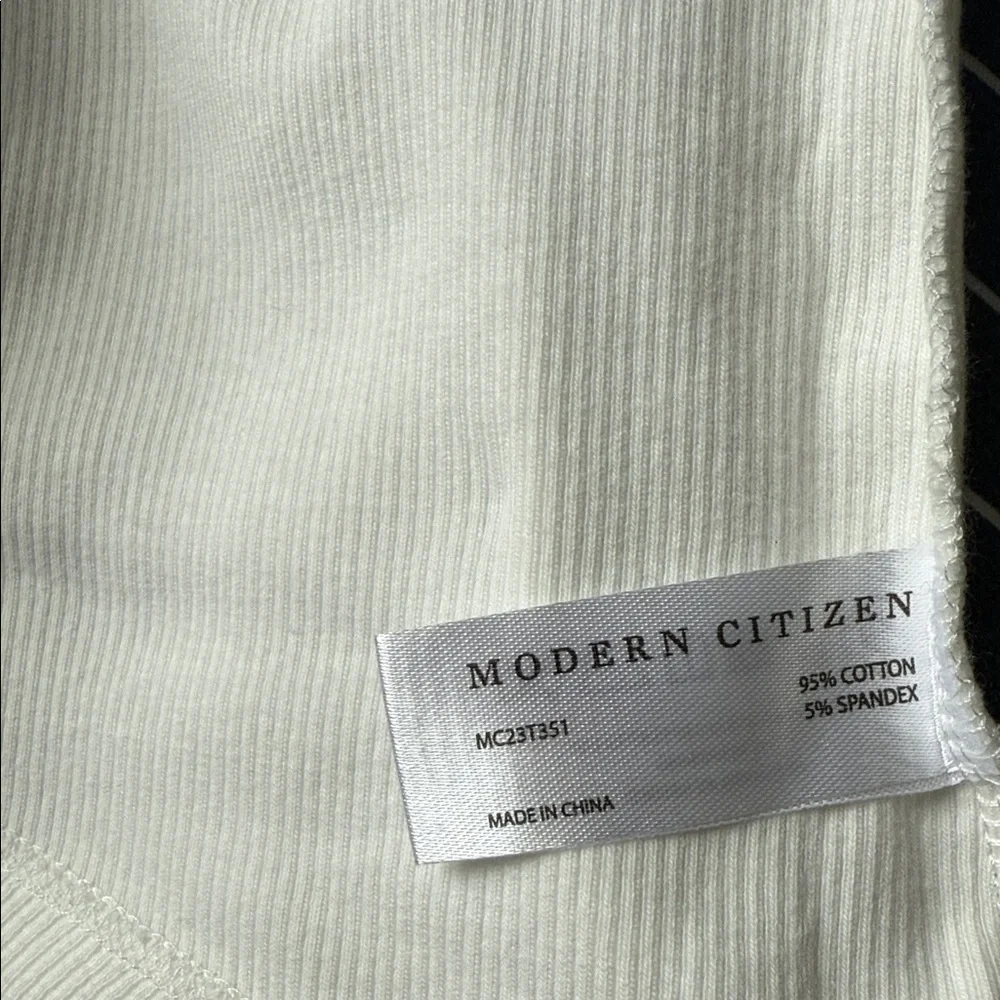 Modern Citizen Ivory Ribbed Tank Top - Picture 5 of 5